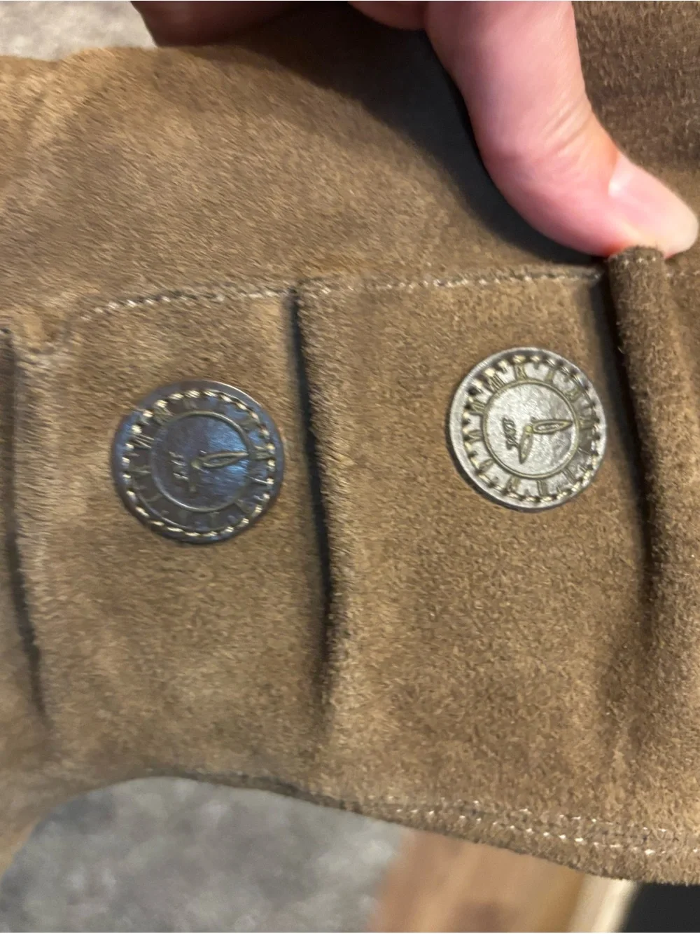 Livie & Luca Girls Size 3 Brown Suede Tall Boots Button Detail Zip